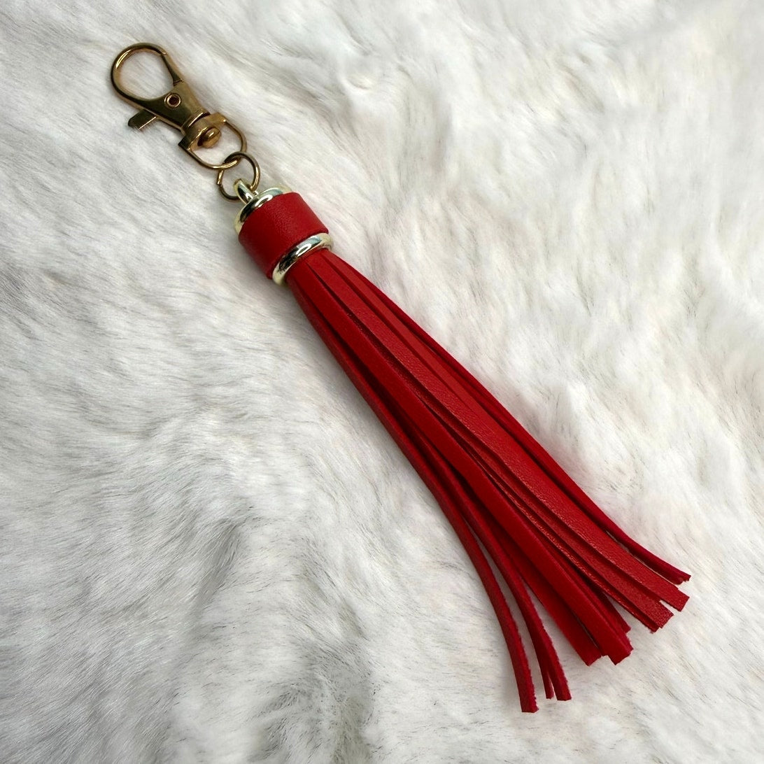 NEW Red Tassel Bag Charm Tassels Keychains Purse Fashion Charm