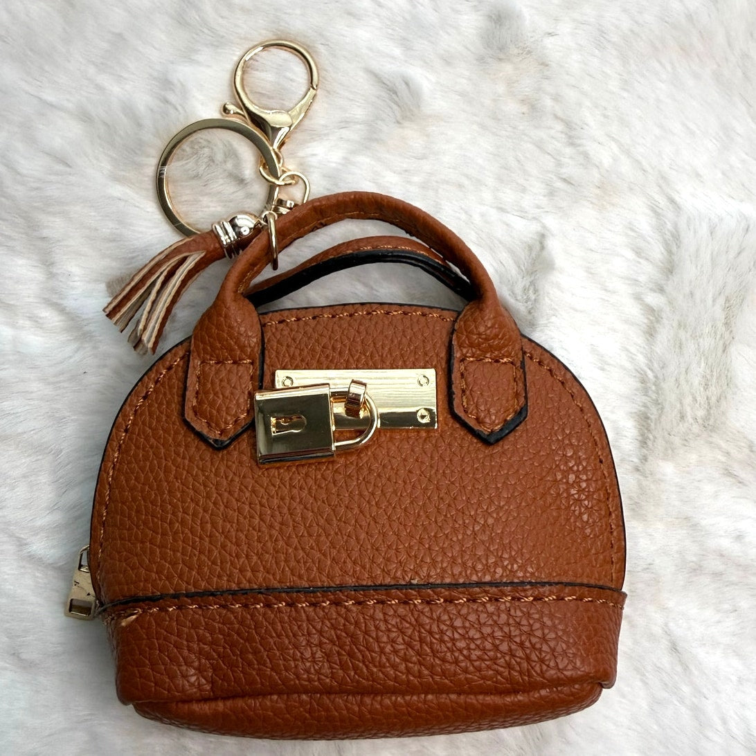 Mini Tote Bag Keychain Coin Purse Mini Pouch Zipper Fashion Charm Bag Charm