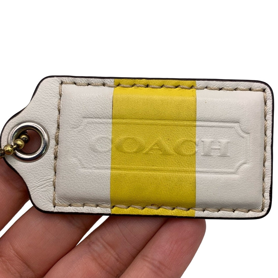 COACH White Yellow Replacement Hang Tag Bag Charm