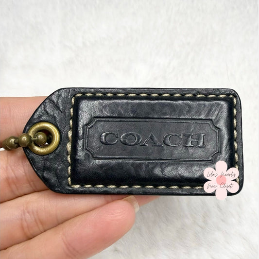 2” y2k COACH Black Fob Bag Charm Hang tag Hangtag