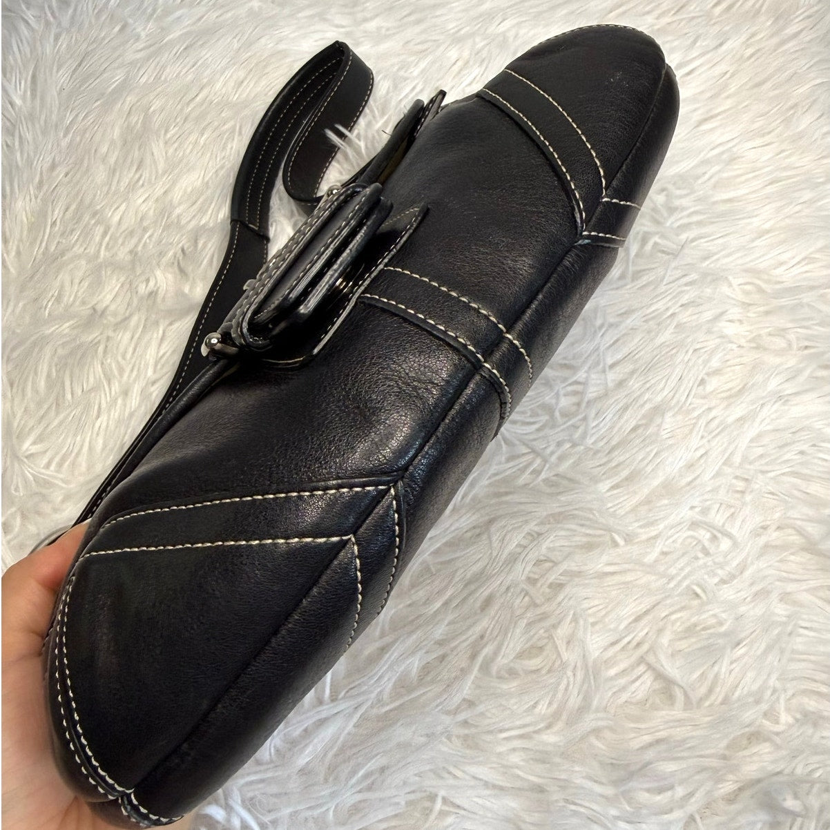 y2k COACH Vintage Black Soho Flap Shoulder Bag Purse