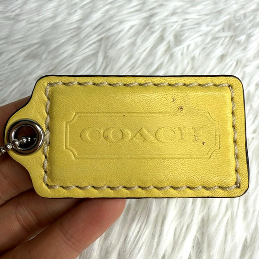 2.5" COACH Yellow Fob Bag Charm Hang tag Hangtag