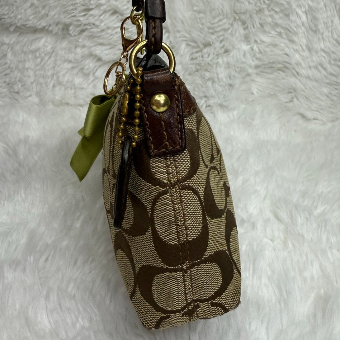 COACH y2k Brown Signature Canvas Mini Purse / Wristlet