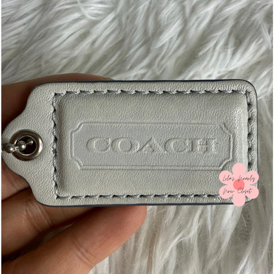 2" COACH Gray Fob Bag Charm Hang tag Hangtag