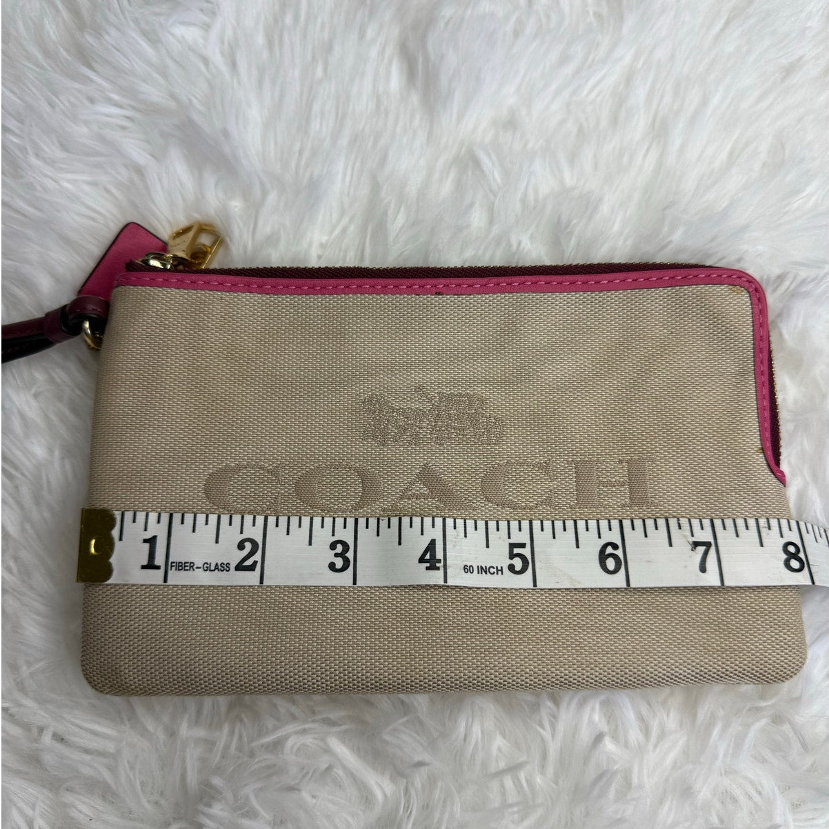 COACH Color Block Double Zipper Wallet Wristlet
