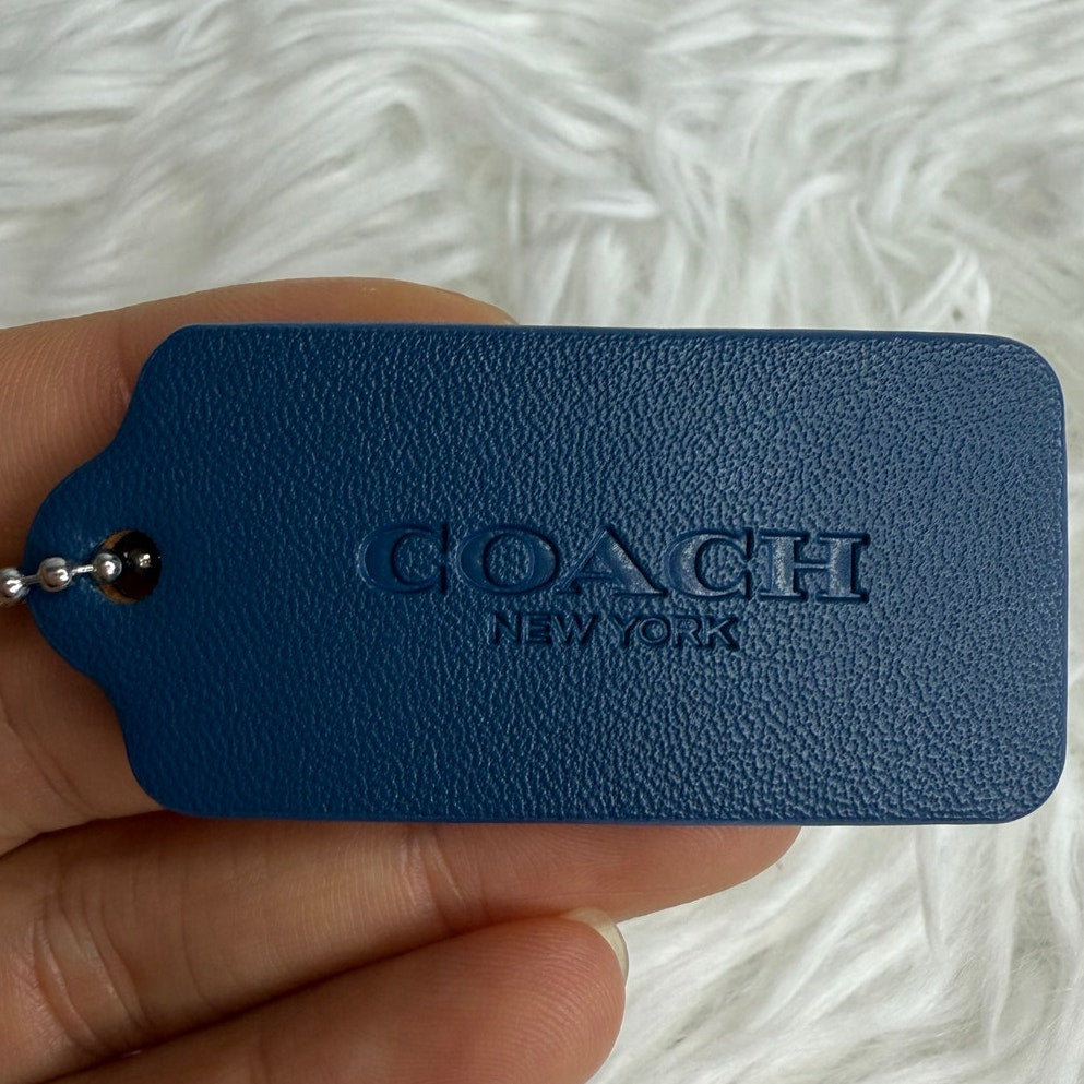 2" COACH Blue Fob Bag Charm Hang tag Hangtag