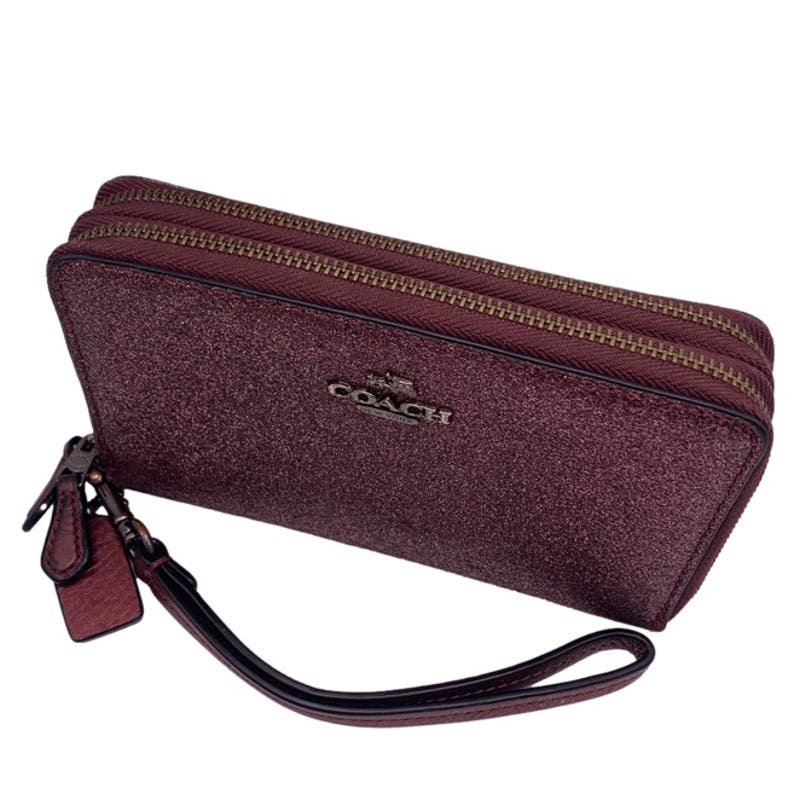 COACH Glitter Zip Around Wallet Wristlet