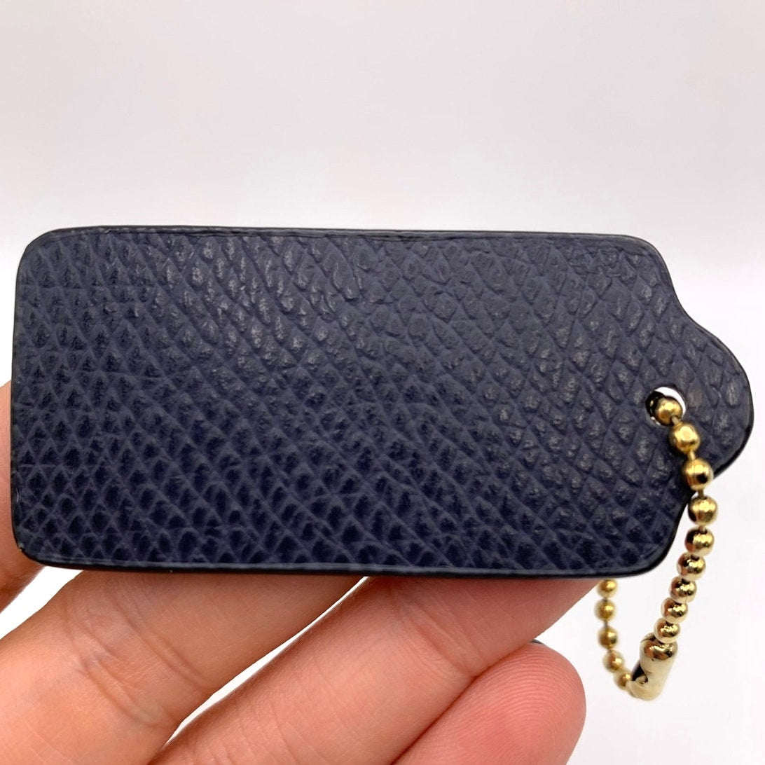 2" COACH Navy Fob Bag Charm Hang tag Hangtag