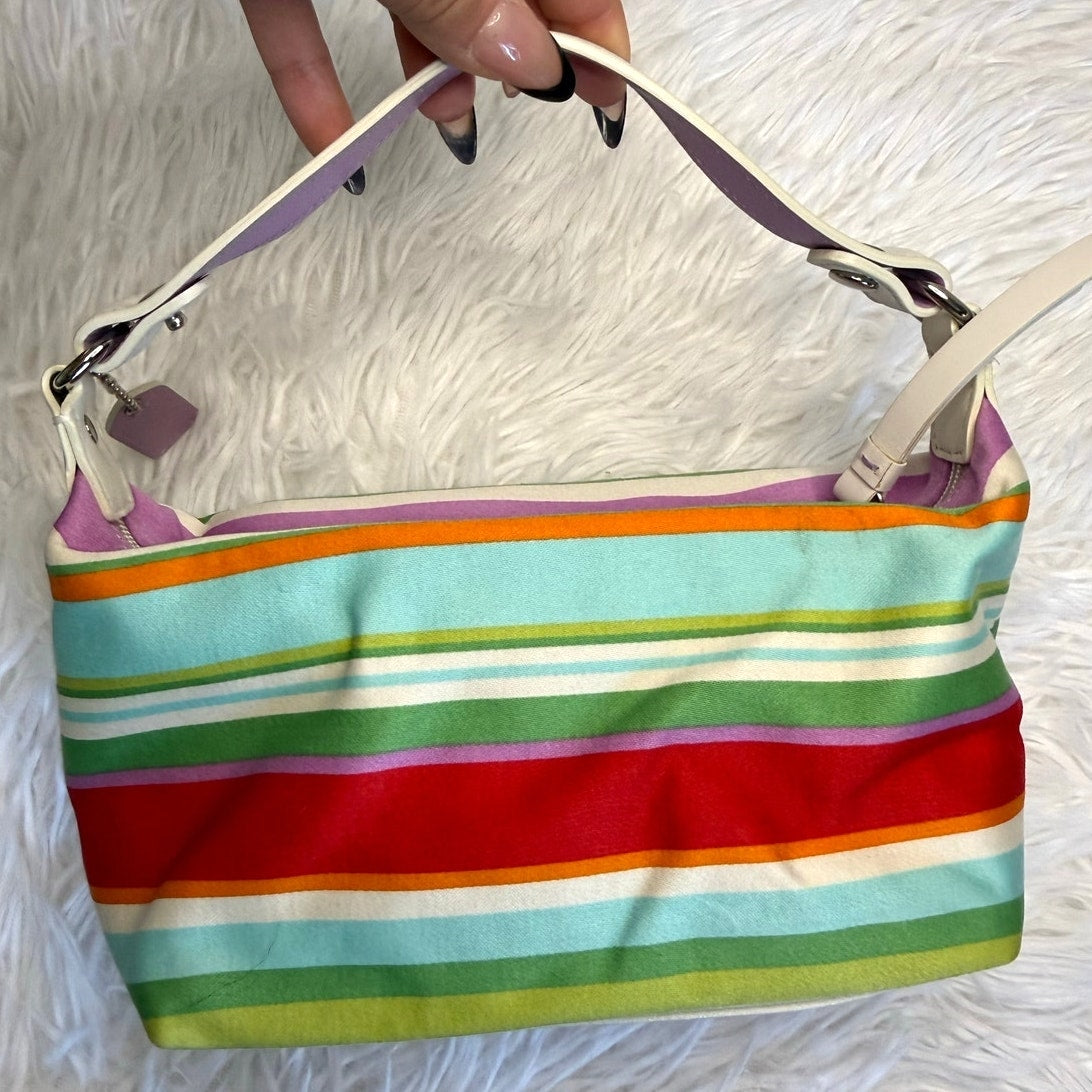 y2k COACH F40494 Hampton Stripped Mini Bag Purse