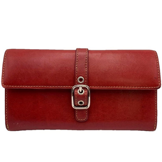 Vintage COACH Red Buckle Flap Wallet