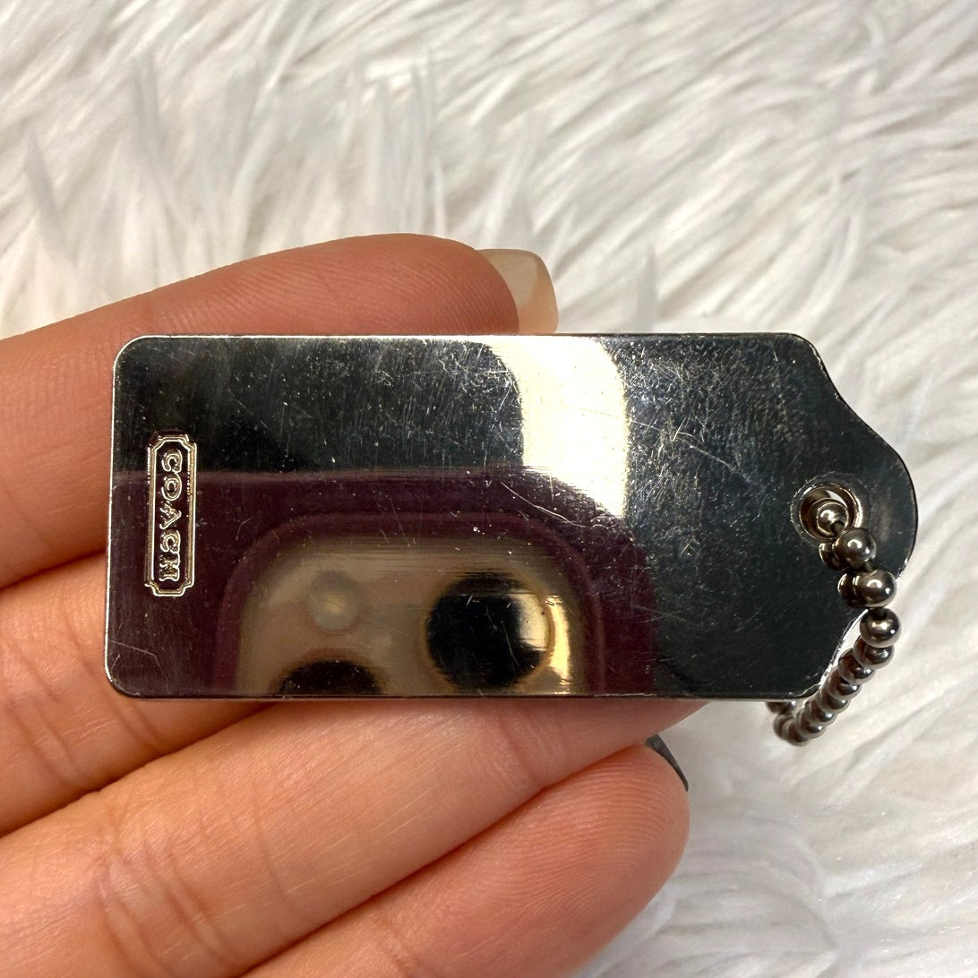 1.5” y2k COACH Vintage Silver Fob Bag Charm Hang tag Hangtag