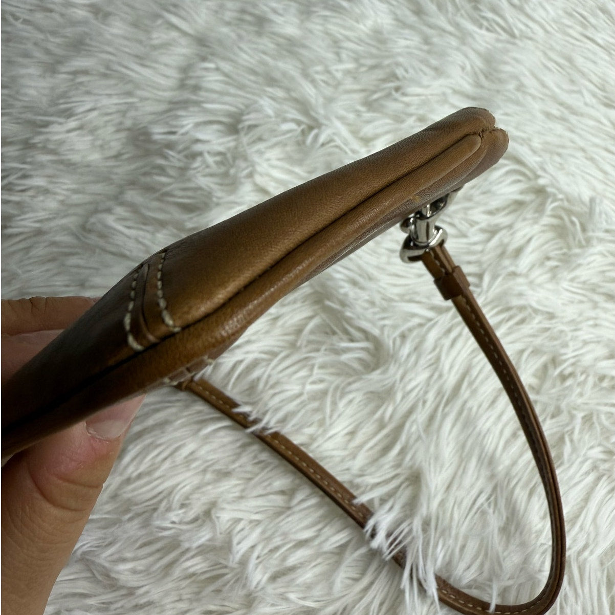 y2k COACH Leather Brown Wristlet
