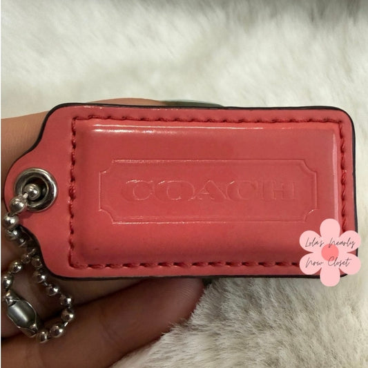 2" COACH Pink Fob Bag Charm Hang tag Hangtag