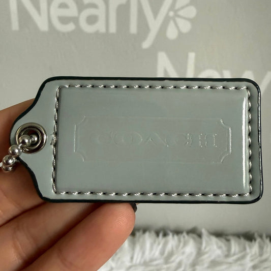 2" COACH Patent Leather White Fob Bag Charm Hang tag Hangtag