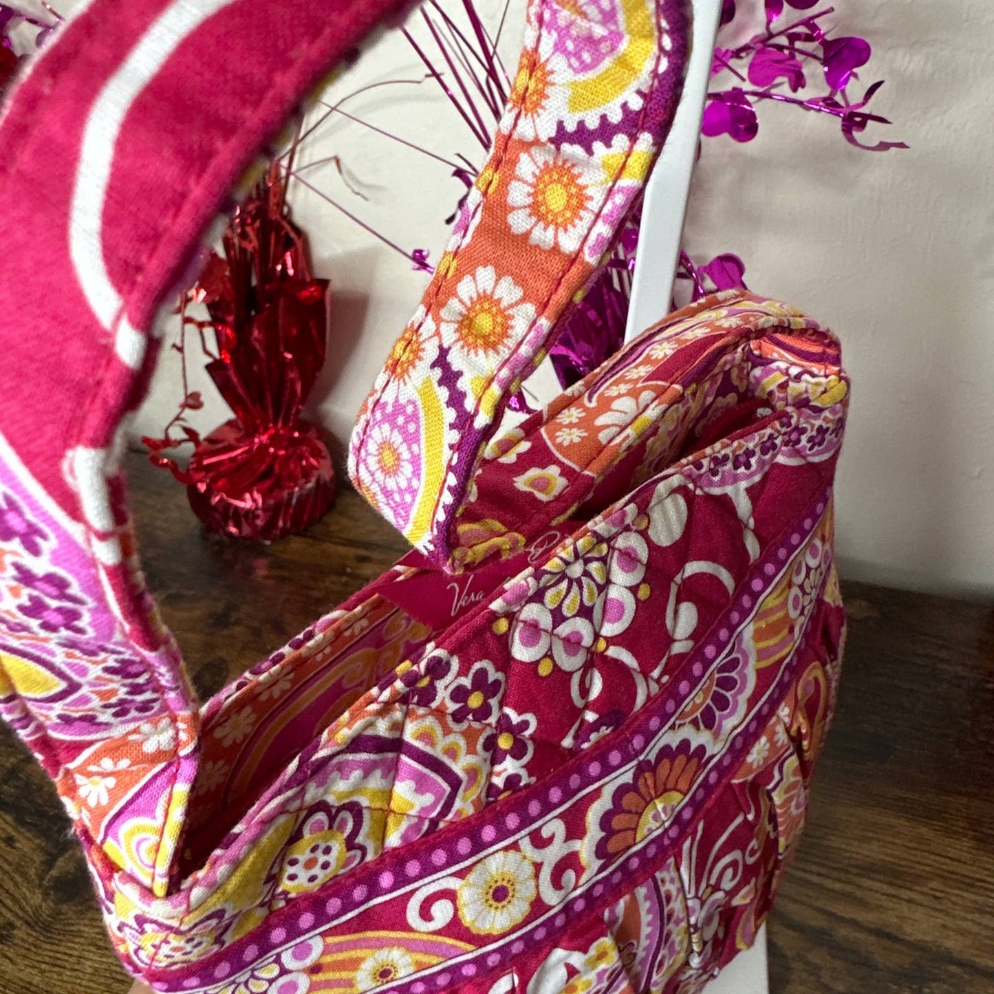 VERA BRADLEY Small Fuchsia and yellow Shoulder Bag