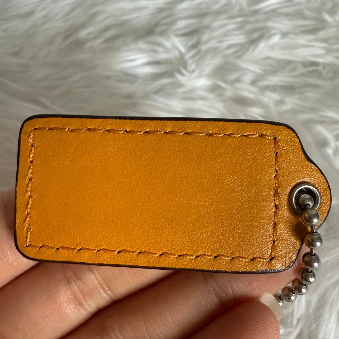 2" COACH Orange Fob Bag Charm Hang tag Hangtag
