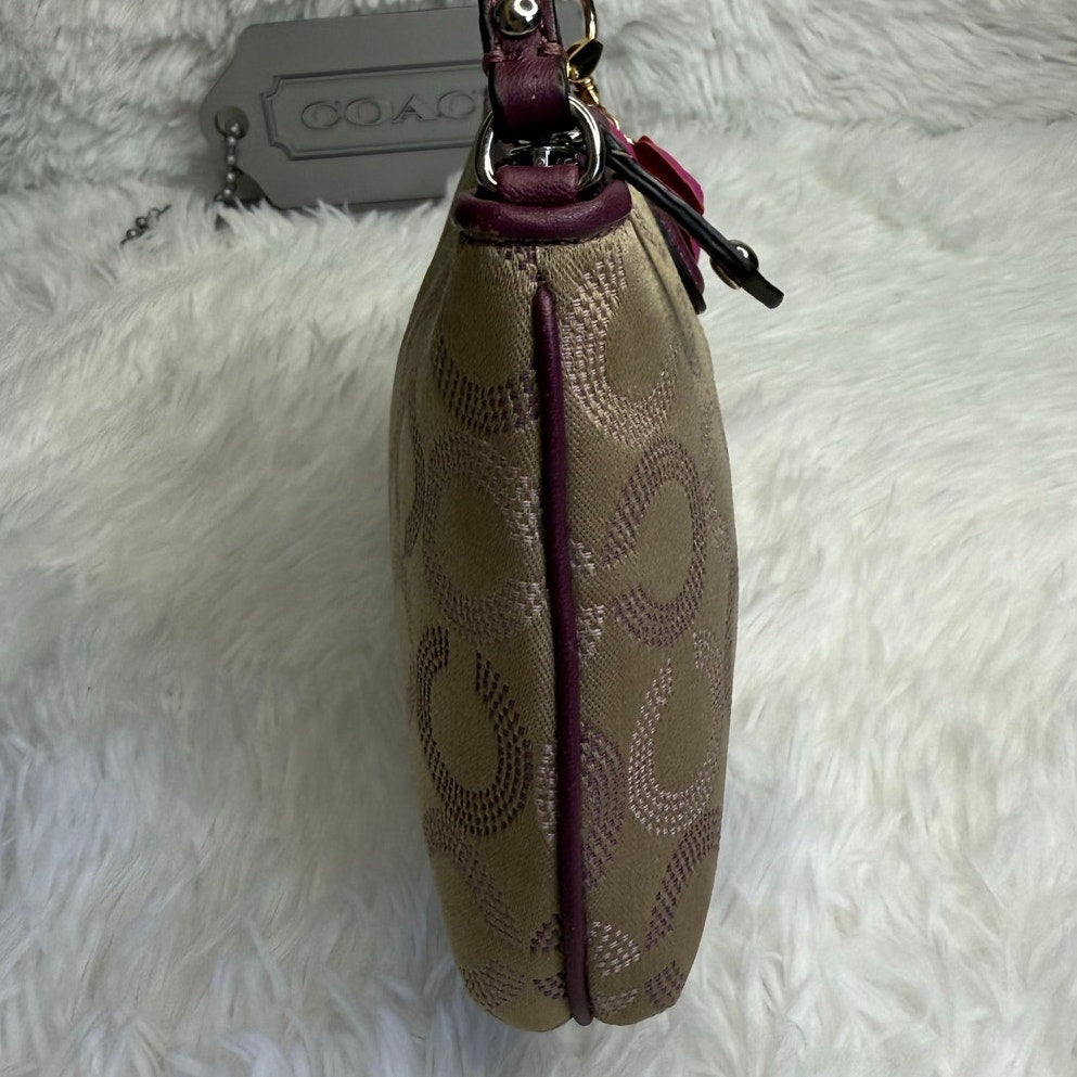 COACH y2k Purple Ashely Signature Canvas Wristlet Mini Purse