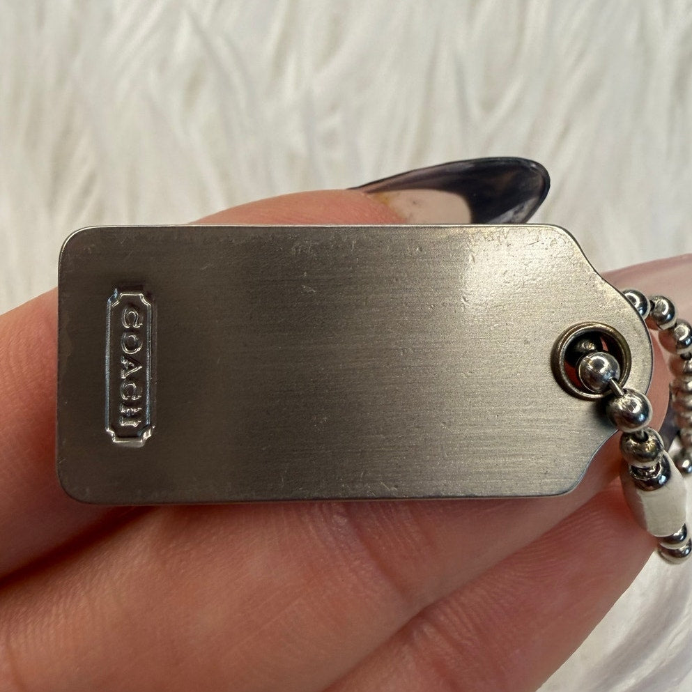 1.5" y2k COACH Vintage Metal Fob Bag Charm Hang tag Hangtag