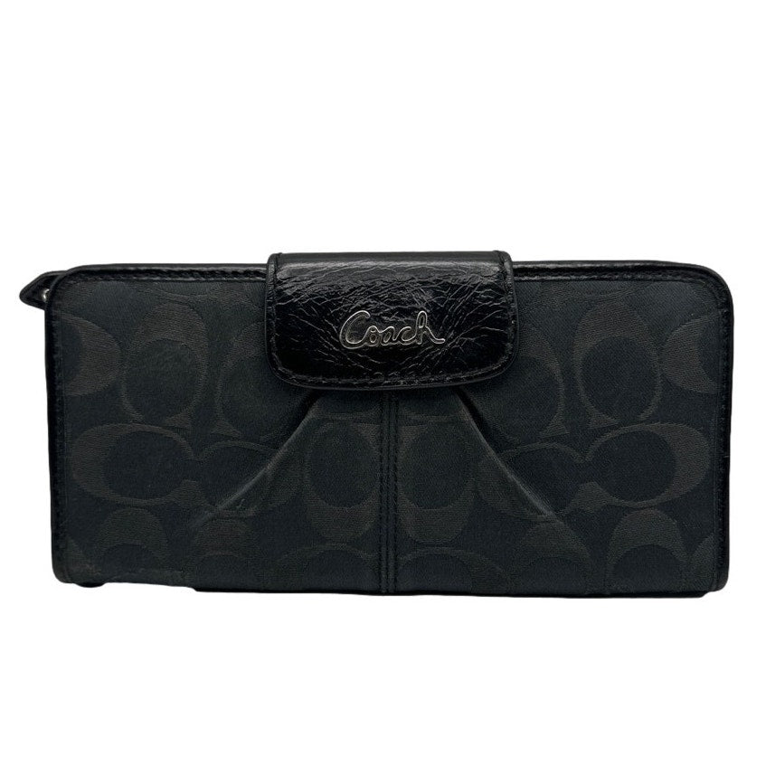 COACH Black Signature Canvas Ashley Wallet