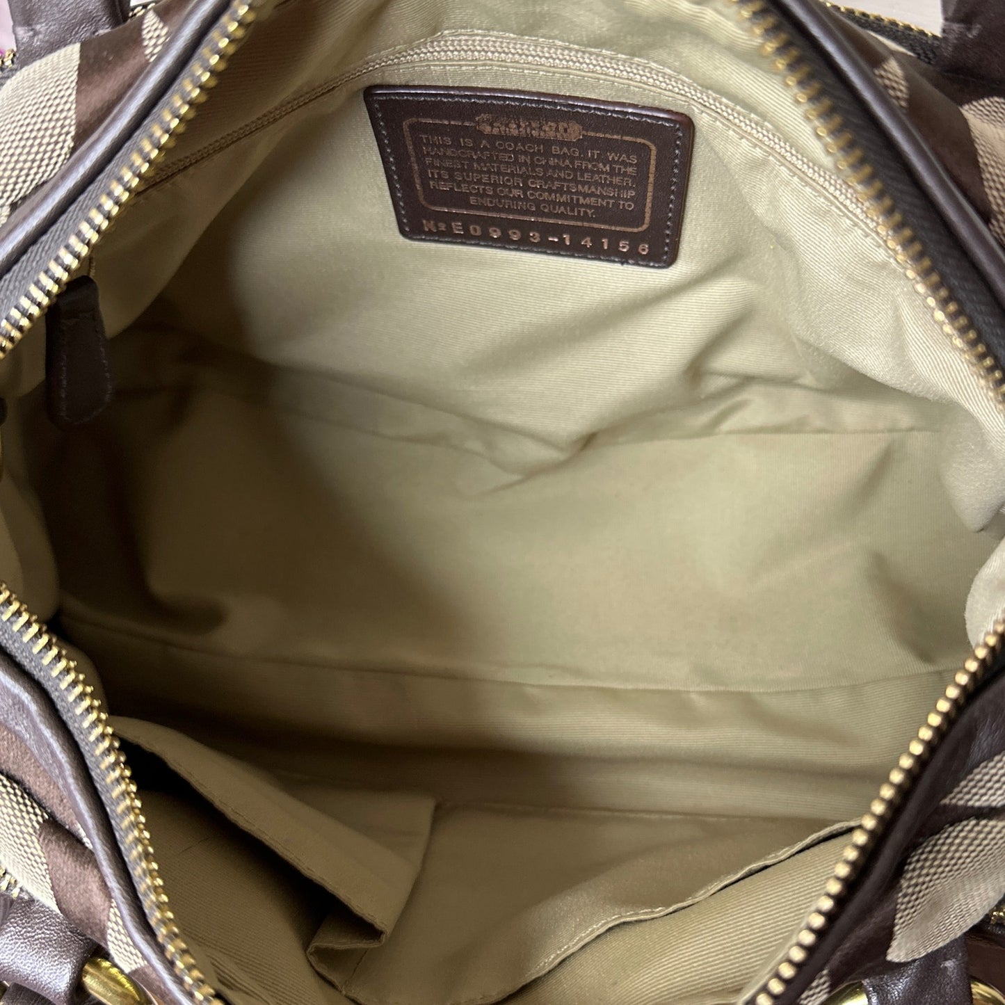 y2k COACH 2009 Brown Signature Canvas Parker Op Art Satchel Shoulder Bag