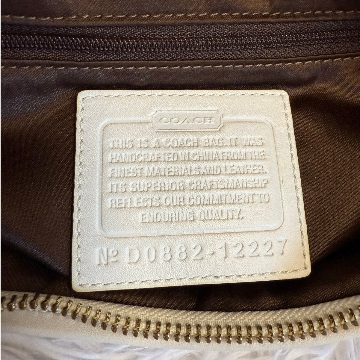 y2k COACH Brown Cream Signature Ergo Hobo Shoulder Bag