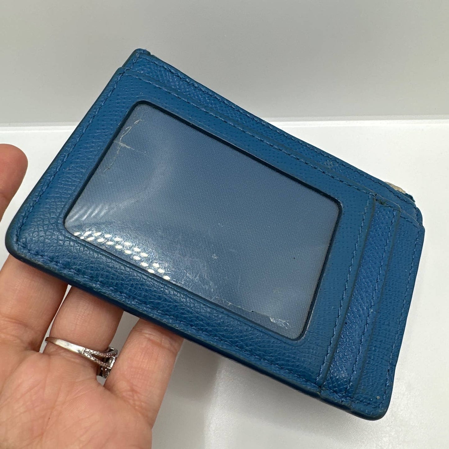 COACH Gold / Blue Cardholder with keychain