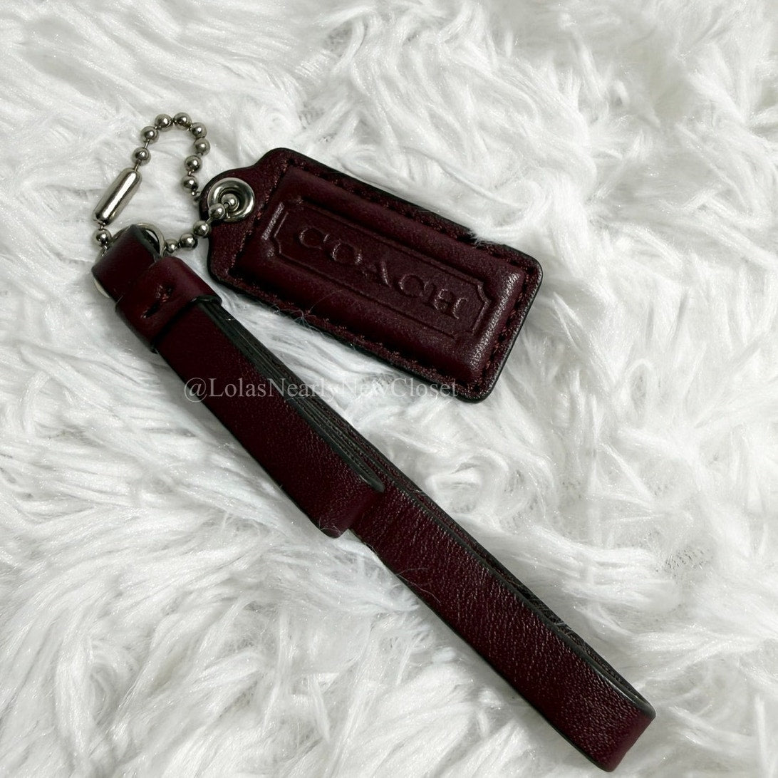 2" COACH Burgundy Fob Bag Charm Hang tag Hangtag