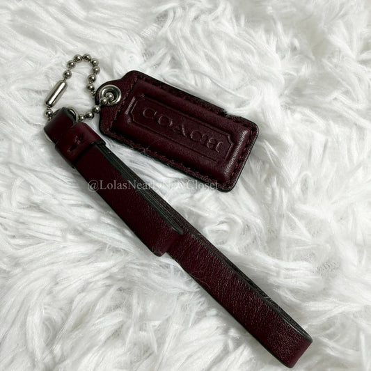 2" COACH Burgundy Fob Bag Charm Hang tag Hangtag