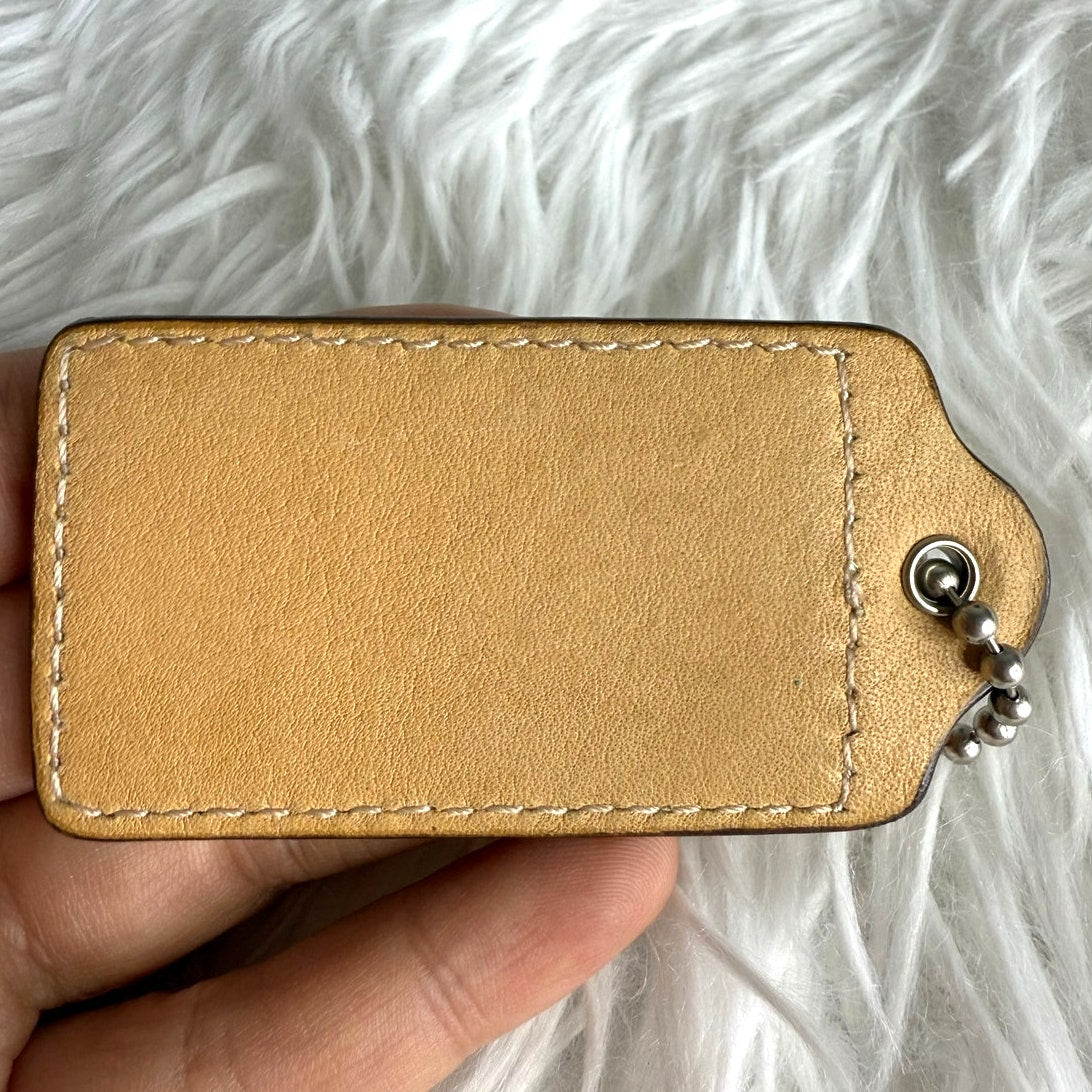 3" COACH Tan Fob Bag Charm Hang tag Hangtag