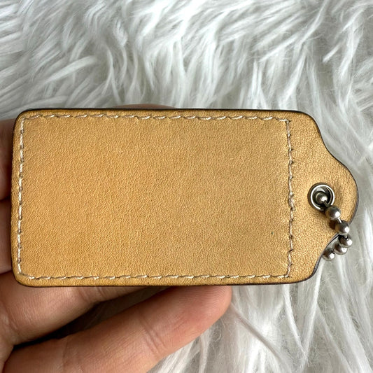 3" COACH Tan Fob Bag Charm Hang tag Hangtag