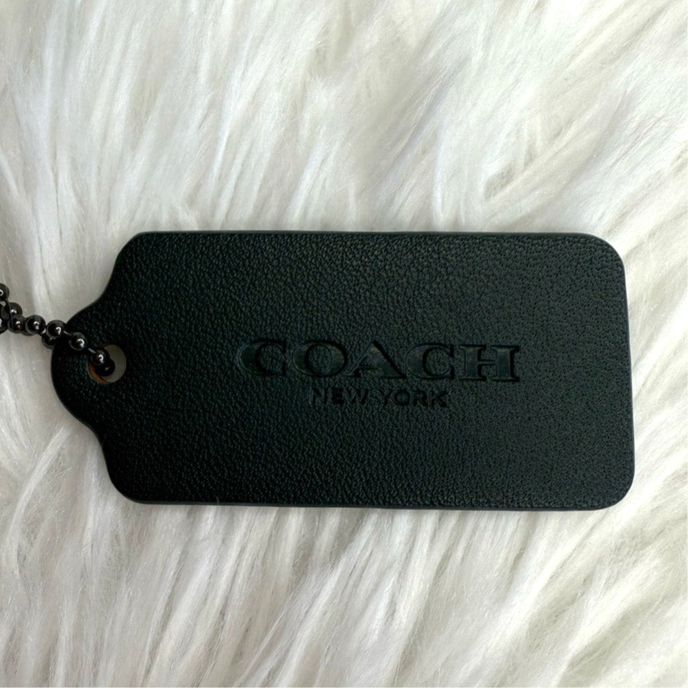 2" COACH Black Fob Bag Charm Hang tag Hangtag