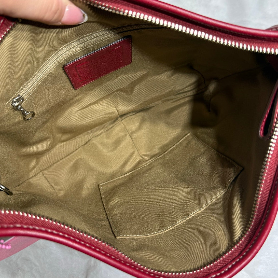 Y2k COACH F10908 Red Solo Hobo Shoulder Bag