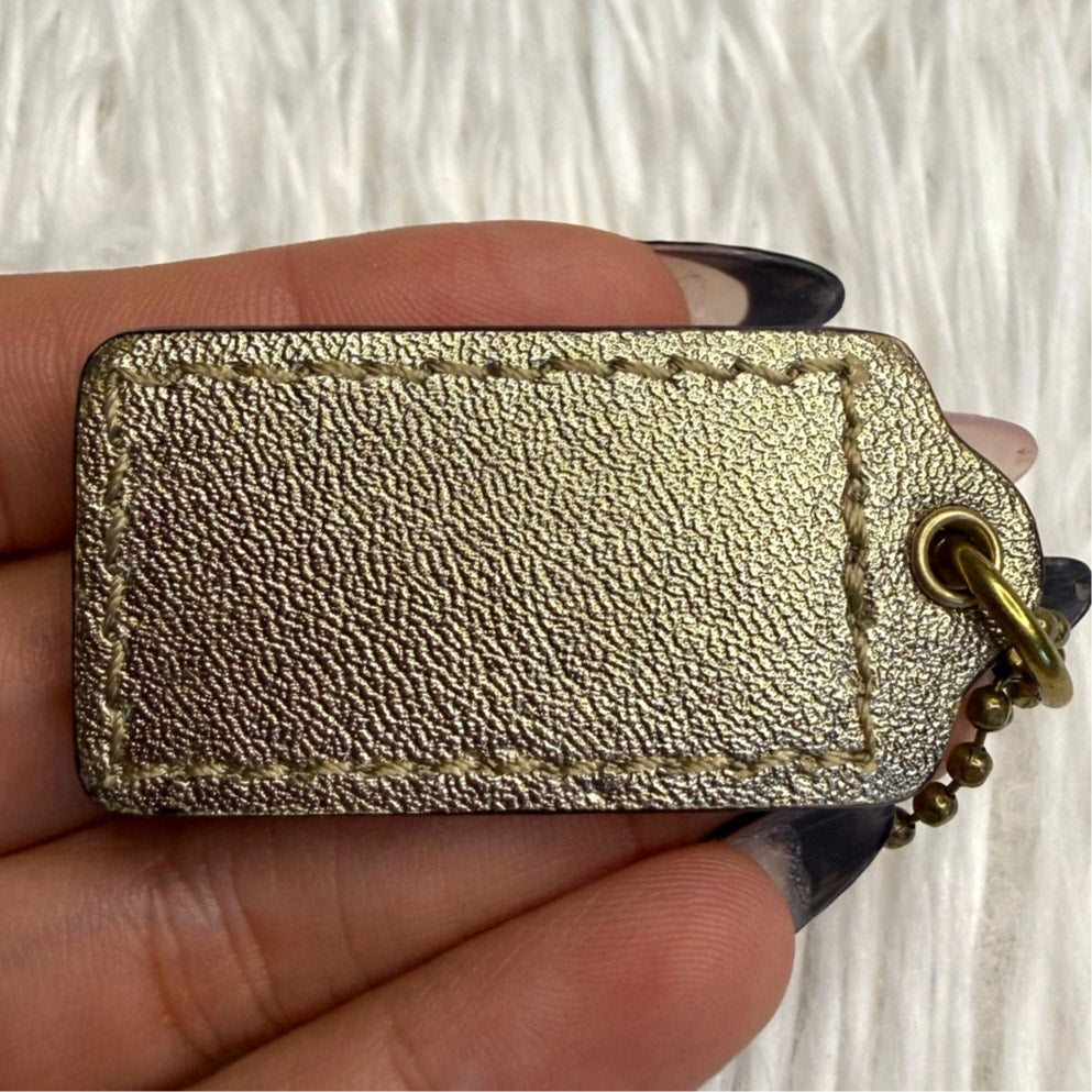 1.5" COACH Gold Fob Bag Charm Hang tag Hangtag