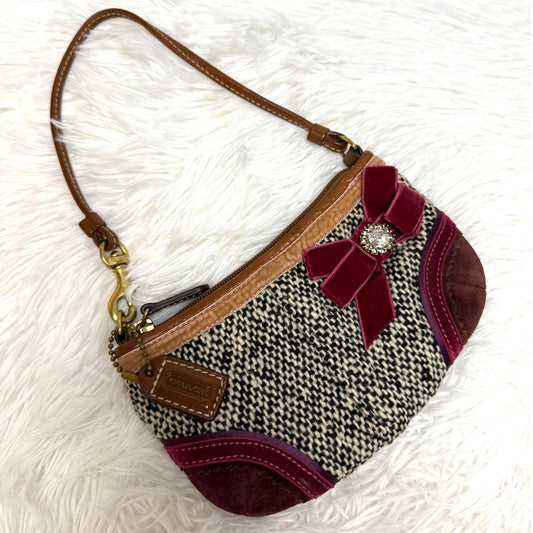 COACH y2k Limited Edition Soho Tweed Ribbon Bow Mini Purse Bag Charm