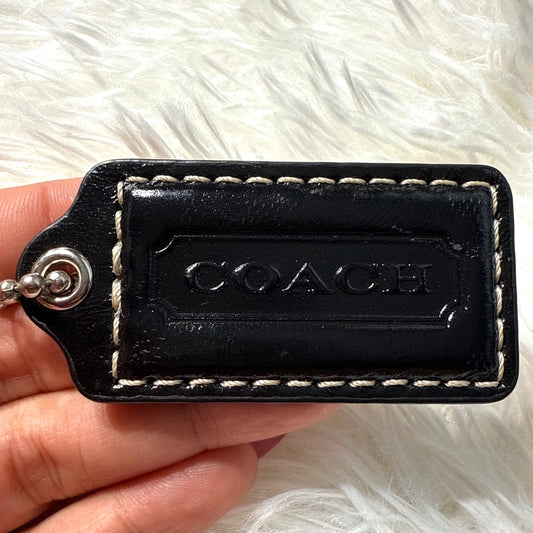 2” COACH black Fob Bag Charm Hang tag Hangtag