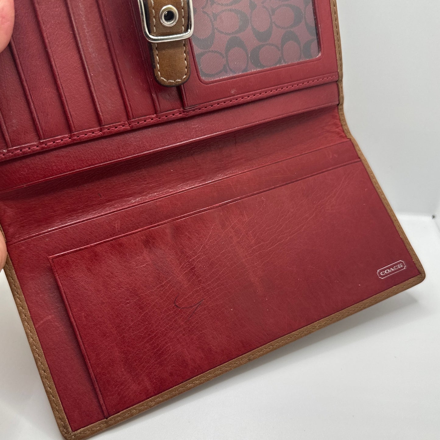 Vintage Soho COACH Brown Buckle Y2k Leather Wallet