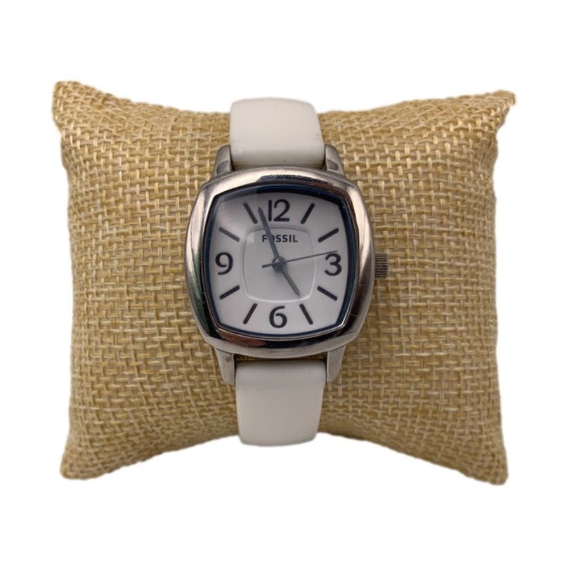 Fossil Silver-tone Rubber Band Ladies Wristlet Watch