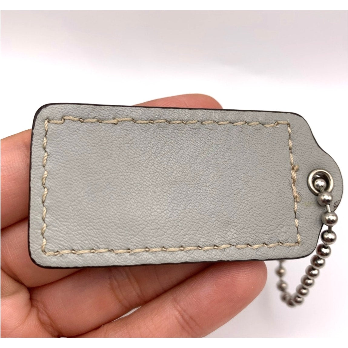2"  COACH Gray Fob Bag Charm Hang tag Hangtag