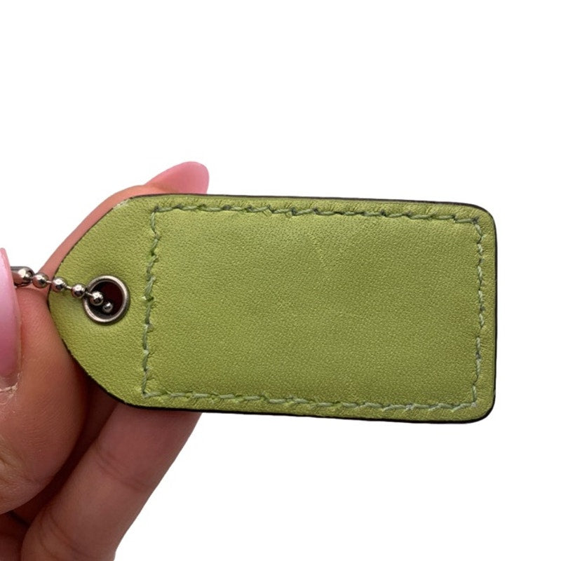 COACH Lime Green White HangTag Bag Charm Fob