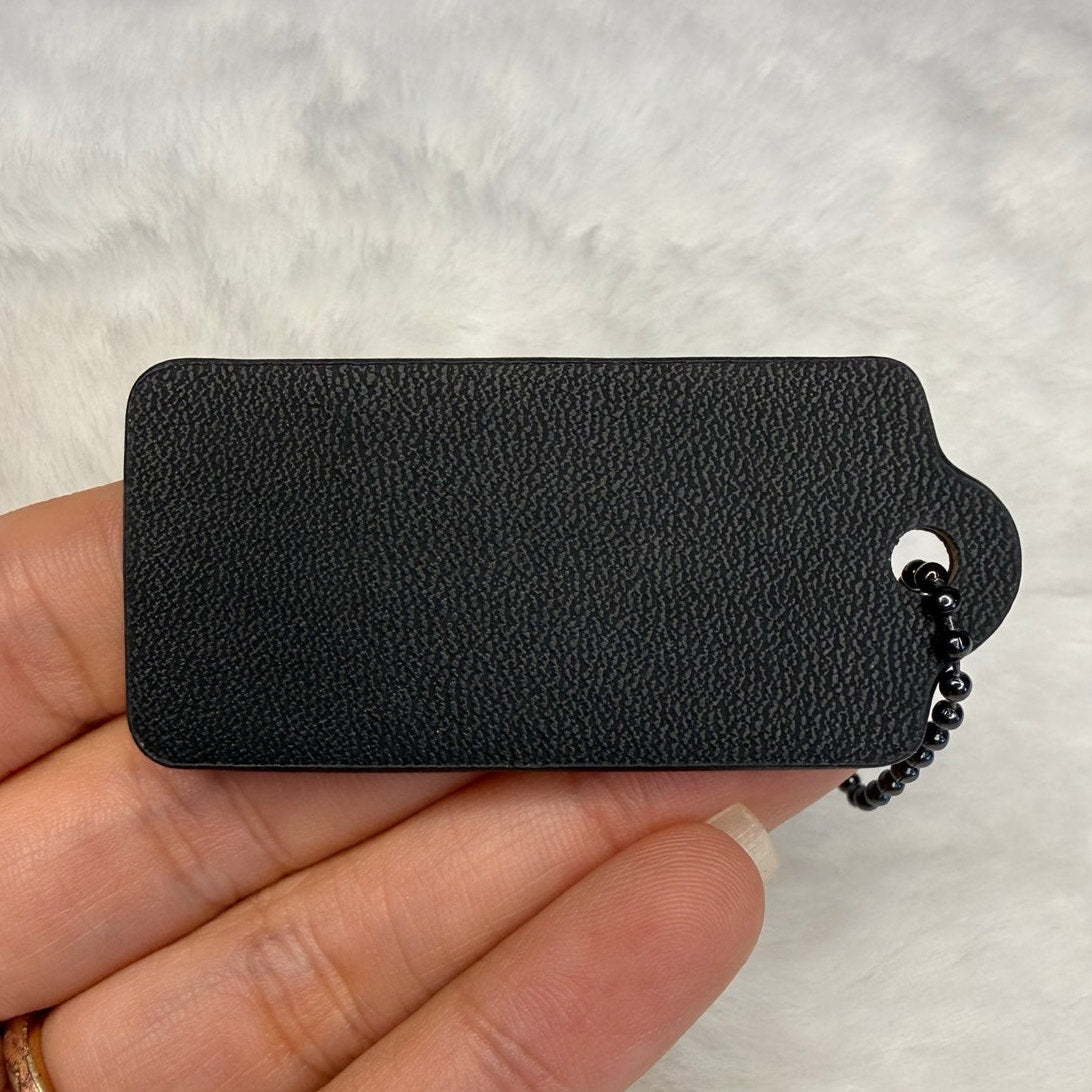 2" COACH Black Fob Bag Charm Hang tag Hangtag