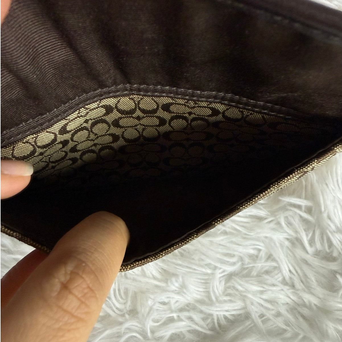 COACH y2k Soho Brown Signature Canvas Wristlet