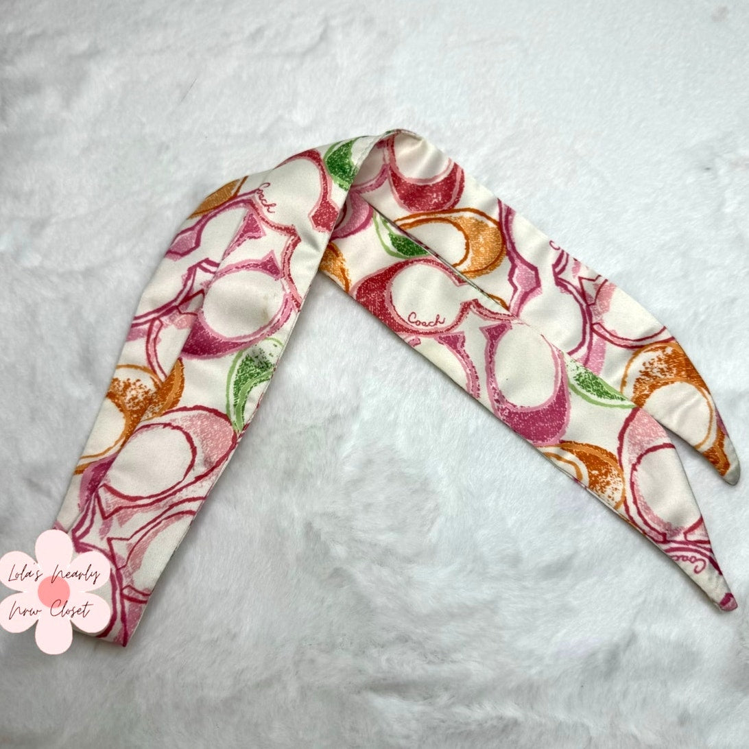 COACH Scribble Signature Print Skinny Scarf
