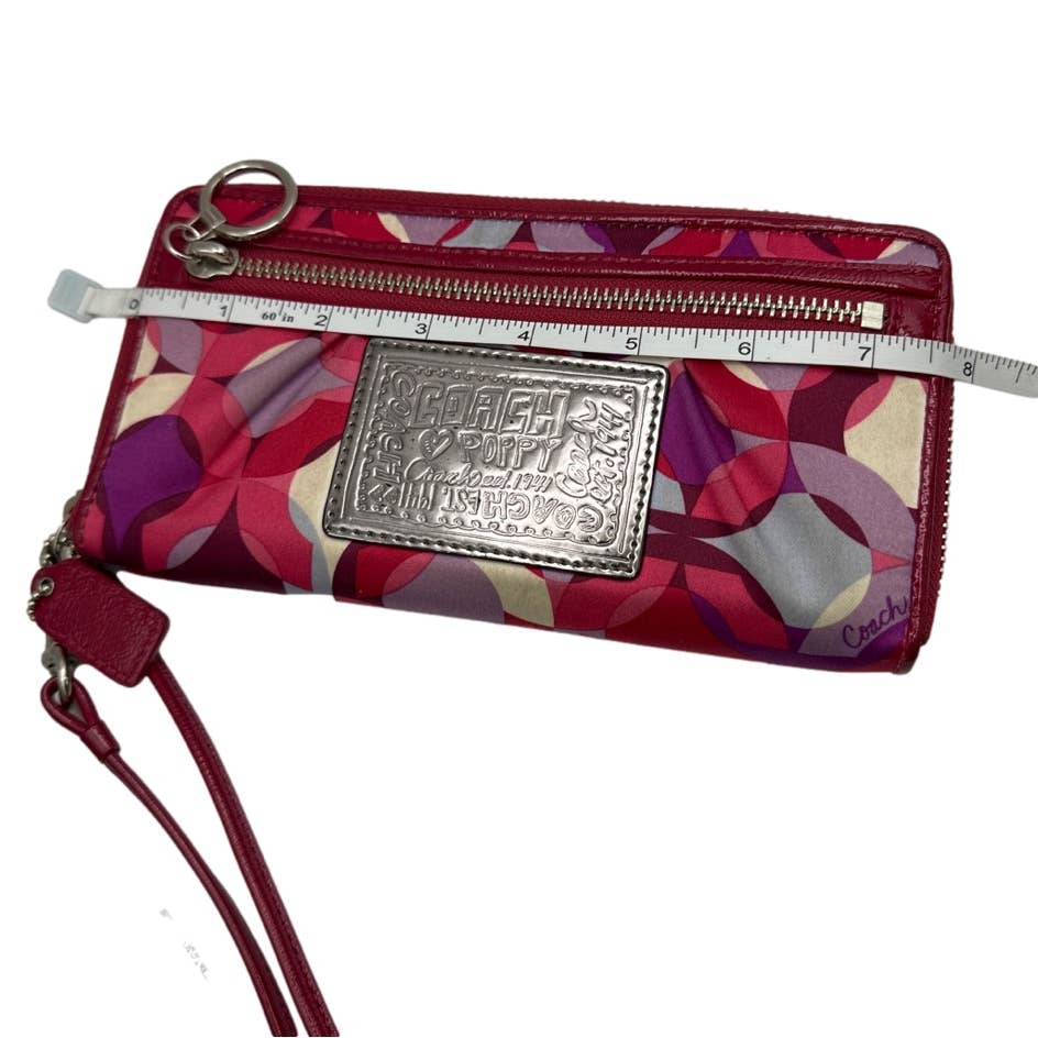 COACH Poppy Fuchsia / pink Signature Wallet / Wristlet