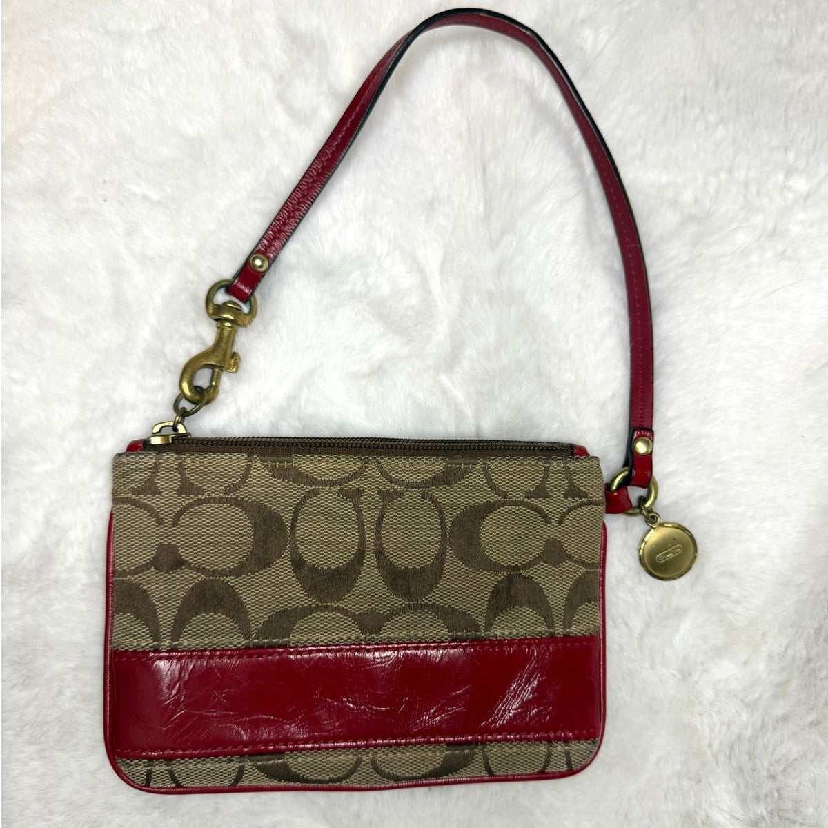 y2k COACH Legacy Stripe Wristlet