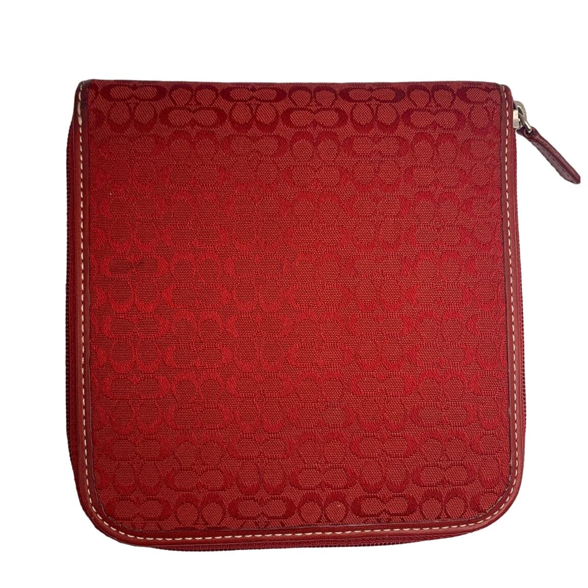 Vintage COACH Red Signature Canvas CD Case