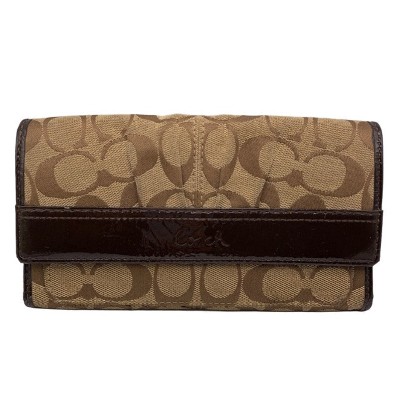 COACH Brown Canvas Signature Wallet