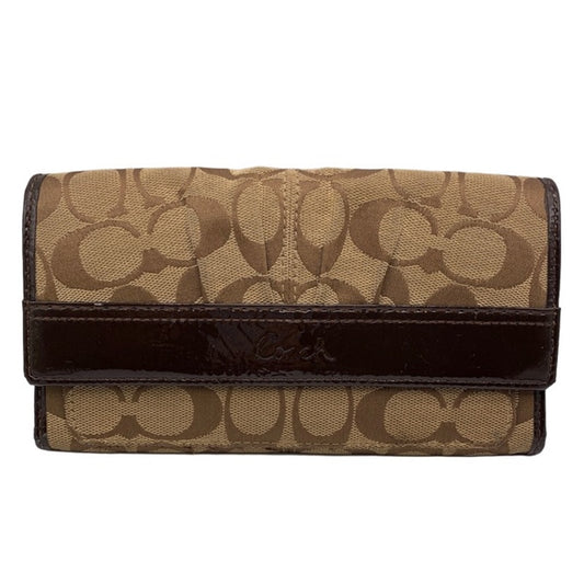 SALE COACH Brown Canvas Signature Wallet