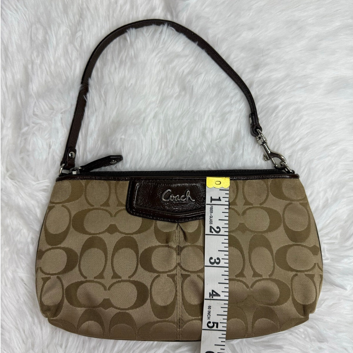 COACH y2k Brown Signature Canvas Wristlet / Mini Purse