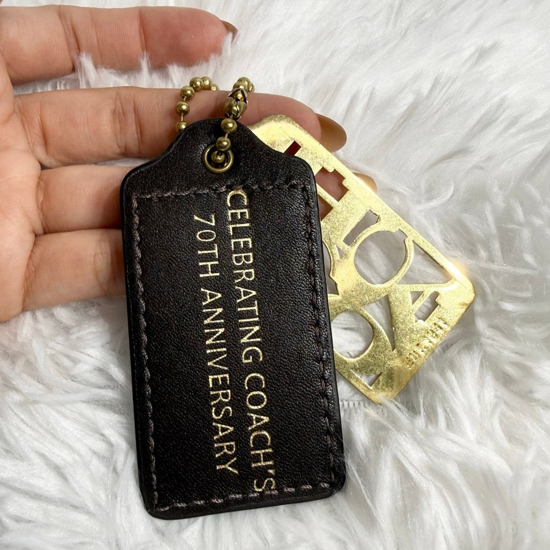 2.5" COACH 70th Anniversary Fob Bag Charm Hang tag Hangtag