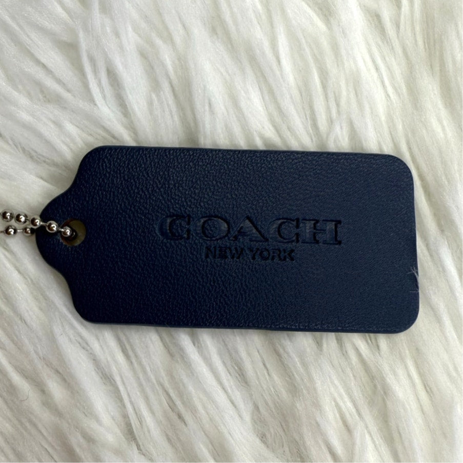 2" COACH Blue Fob Bag Charm Hang tag Hangtag